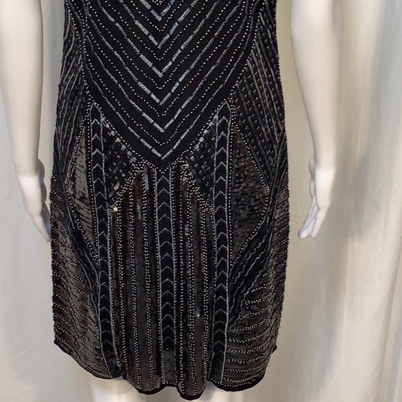 NWOT Cupio Black Beaded Sequin Embellished Sleeveless Shift Evening Dress Sz 10 - Picture 11 of 12